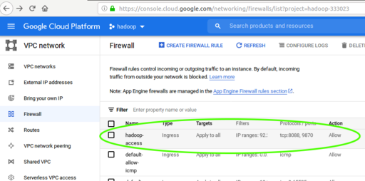 Firewall status