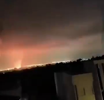Iranian missile warhead landing The frame from the video with the landing of the warhead of one of the Iranian rockets against Haifa.